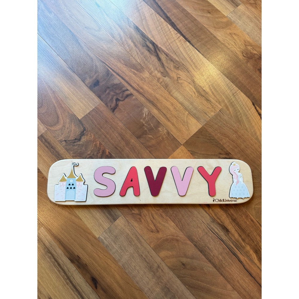 Child Universe Personalized Wooden‎ Name Puzzle Savvy Princess Castle Toy